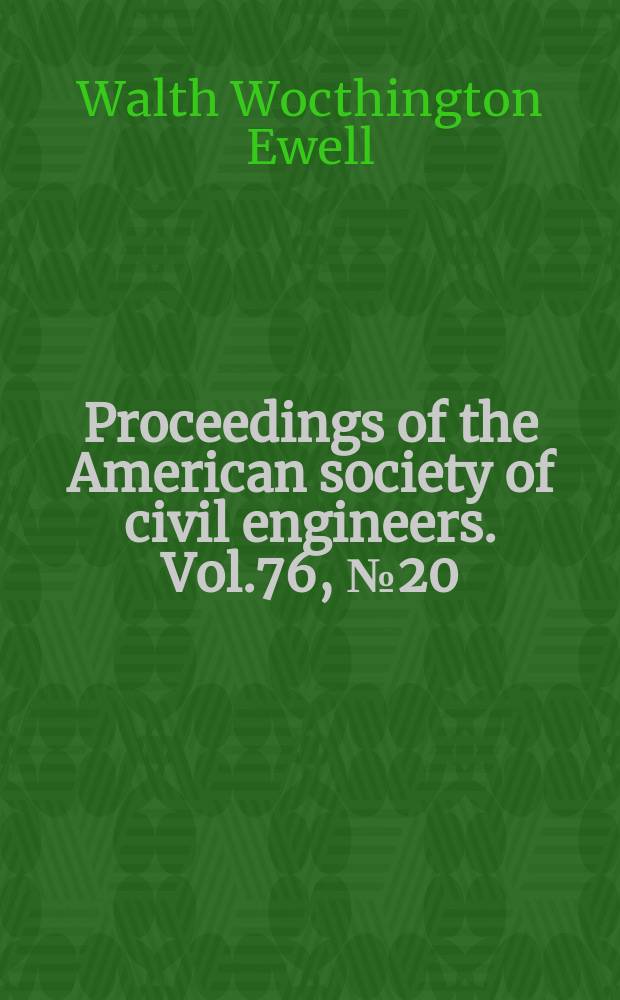 Proceedings of the American society of civil engineers. Vol.76, №20 : Three -dimensional displacement diagrams for space frame structures