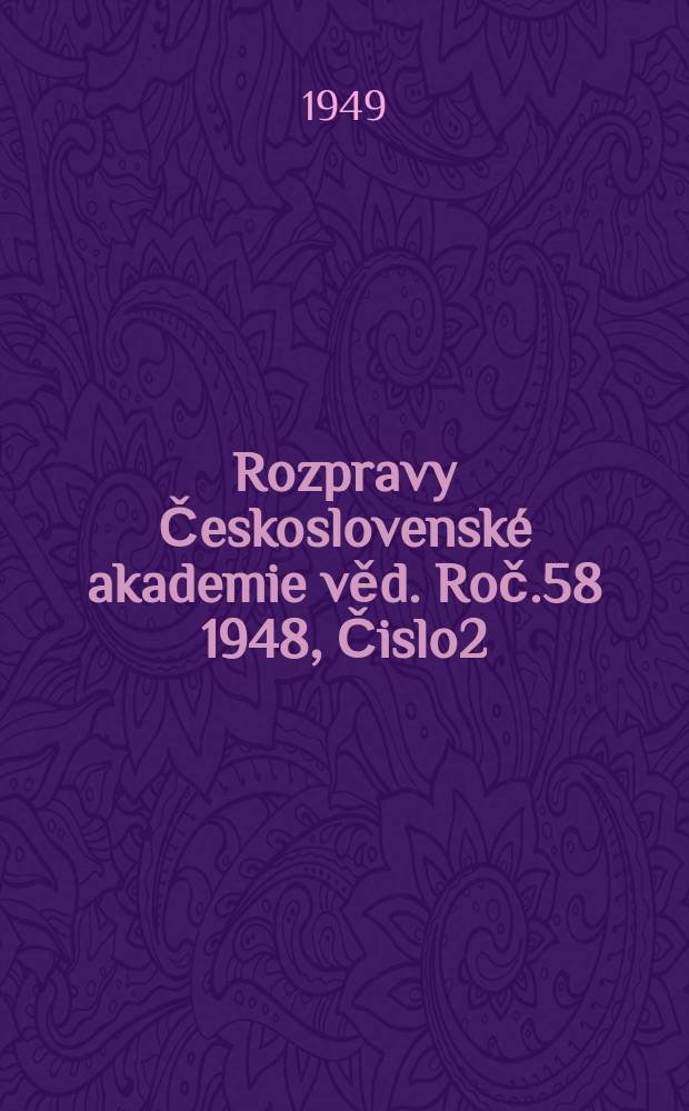Rozpravy Československé akademie věd. Roč.58 1948, Čislo2 : Rovnice svalového stahu