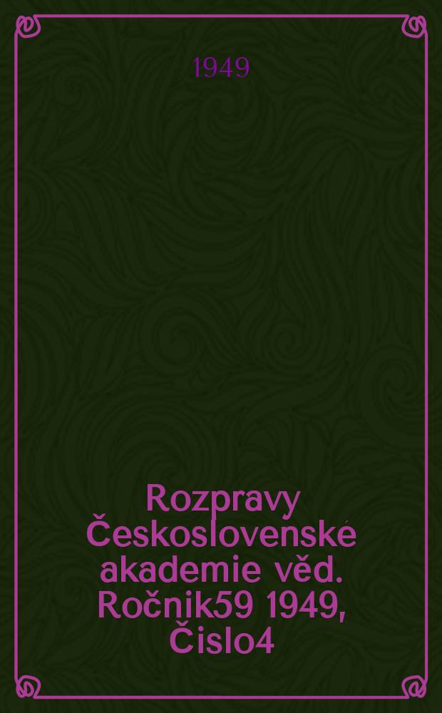 Rozpravy Československé akademie věd. Ročnik59 1949, Čislo4 : Kovové soli 2-isatoximu