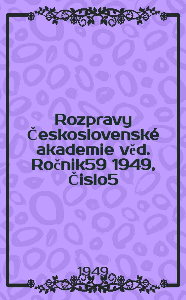 Rozpravy Československé akademie věd. Ročnik59 1949, Čislo5 : Kovové soli ß-semikarbazonů isatinu a jeho derivátů