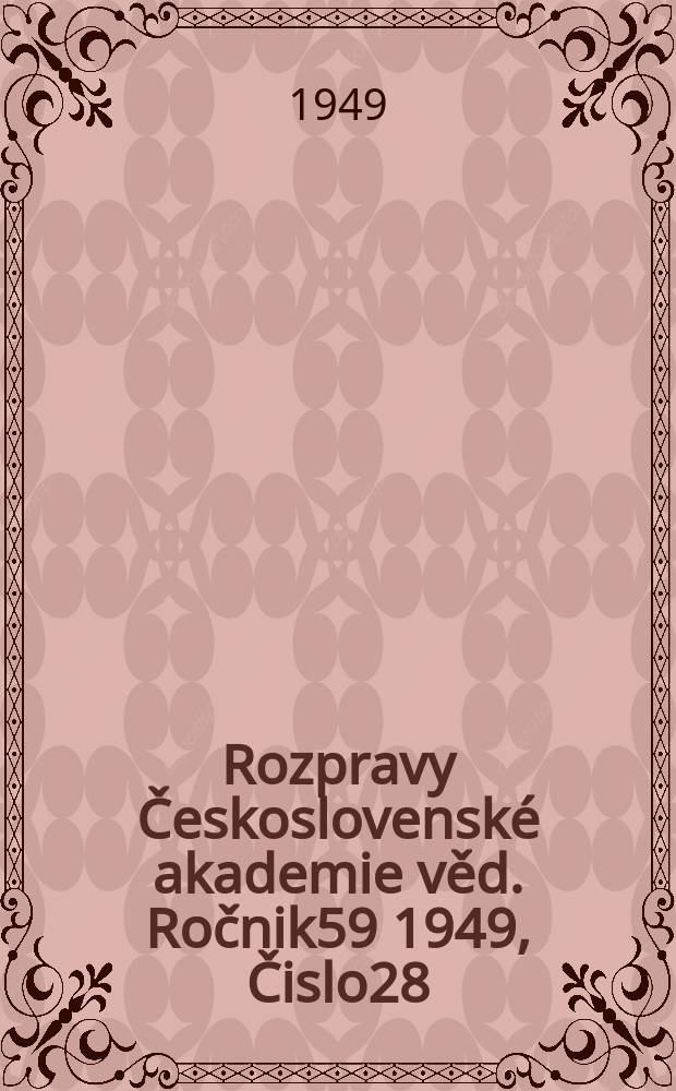 Rozpravy Československé akademie věd. Ročnik59 1949, Čislo28 : Výživa bakteriální kolonie