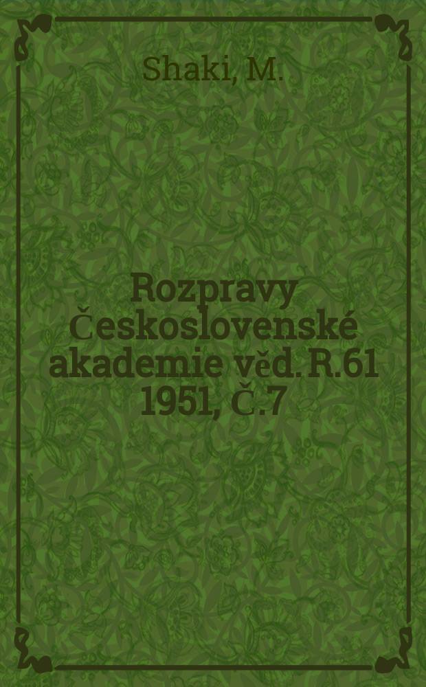 Rozpravy Československé akademie věd. R.61 1951, Č.7 : Podélné a ohybové kmity tyčinek EDT