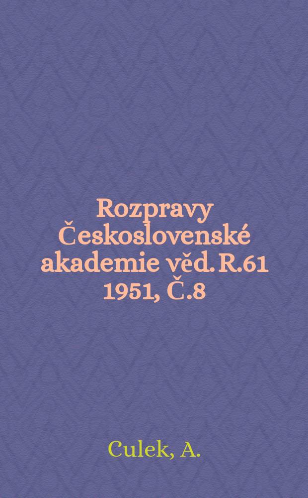 Rozpravy Československé akademie věd. R.61 1951, Č.8 : Svatokřižsky shluk hlubinných basických hornin u Ronova nD