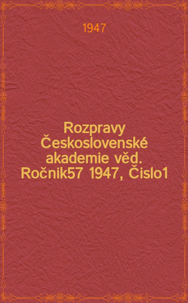 Rozpravy Československé akademie věd. Ročnik57 1947, Čislo1 : Zrůdnosti u trilobitů podrodu Crotalocephalus Salter