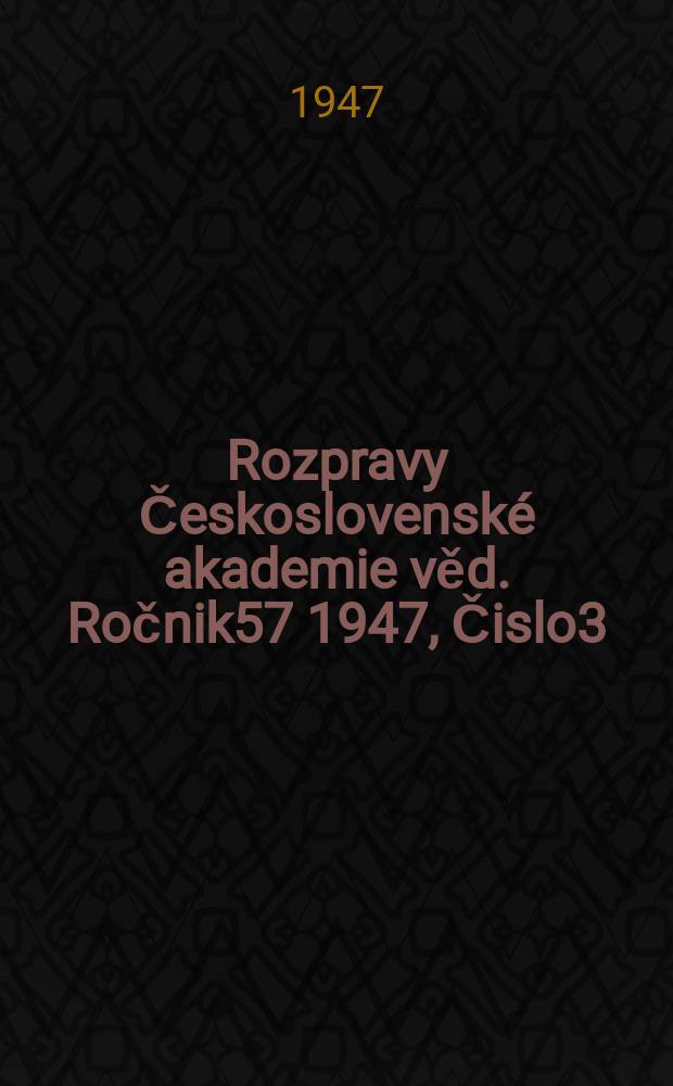Rozpravy Československé akademie věd. Ročnik57 1947, Čislo3 : Magnetické pole a indukované napětí statoru synchronního stroje