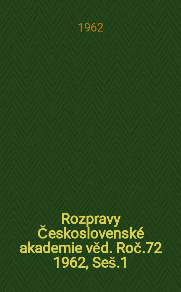 Rozpravy Československé akademie věd. Roč.72 1962, Seš.1 : Die alpine Waldgrenze im Krkonoše Gebirge