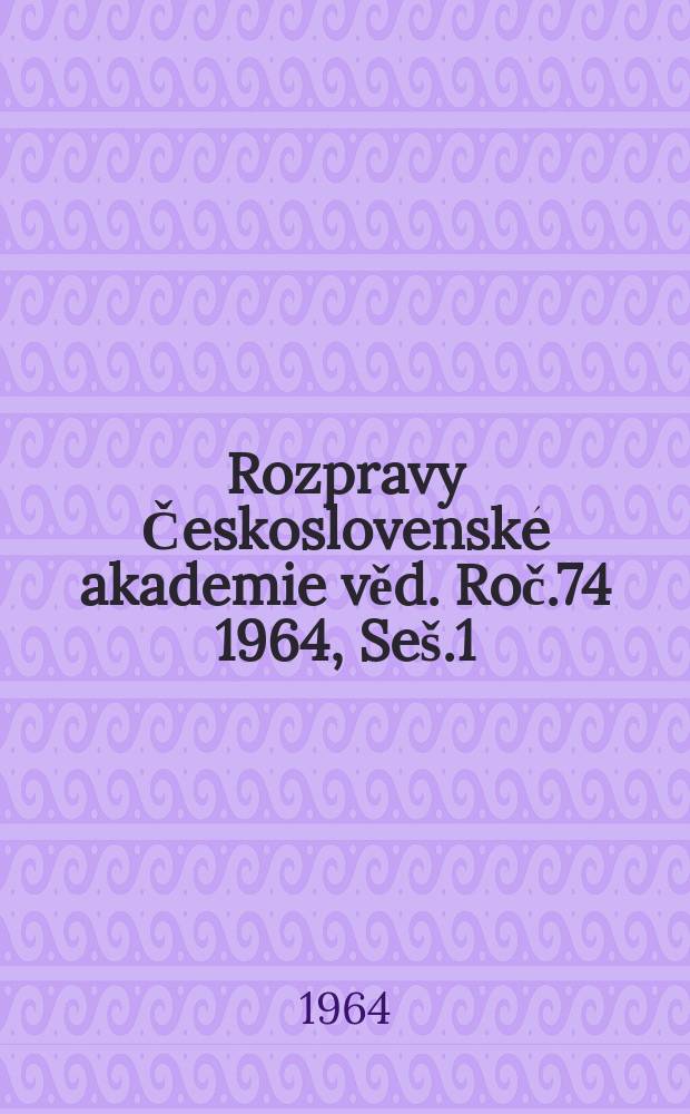 Rozpravy Československé akademie věd. Roč.74 1964, Seš.1 : Geologická stavba autochtonního podkladu západní části vnějších Karpat na území ČSSR
