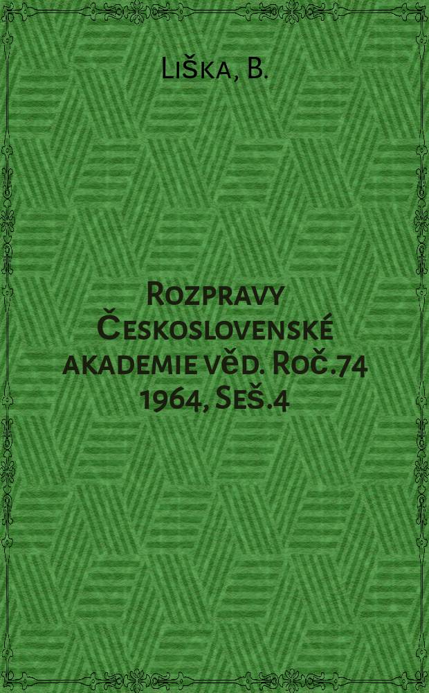 Rozpravy Československé akademie věd. Roč.74 1964, Seš.4 : Isolace auxotrofních bakterií