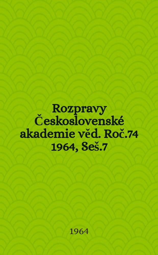 Rozpravy Československé akademie věd. Roč.74 1964, Seš.7 : Lesní společenstva Českého Krasu