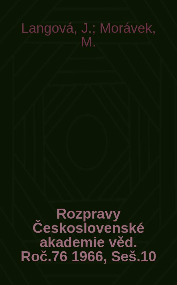 Rozpravy Československ&eacute; akademie věd. Roč.76 1966, Se&scaron;.10 : An experimental study of stuttering and cluttering