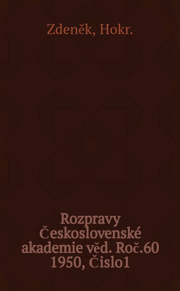 Rozpravy Československé akademie věd. Roč.60 1950, Čislo1 : Aplikace spojnicových nomogramů v biologických vědách