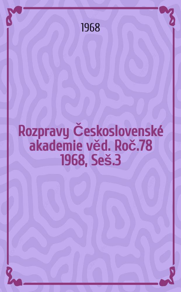 Rozpravy Československé akademie věd. Roč.78 1968, Seš.3 : Kulové kongruence a jejich pláště