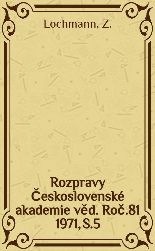 Rozpravy Československé akademie věd. Roč.81 1971, S.5 : Kvývoji kotlin západního okraje České vysočiny