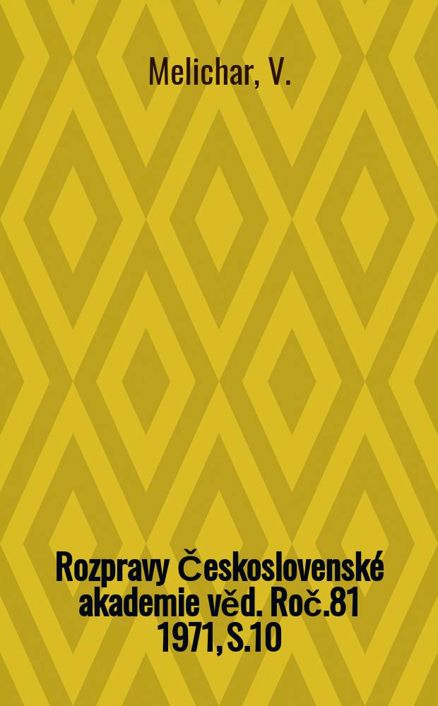 Rozpravy Československé akademie věd. Roč.81 1971, S.10 : Energetic situation of the new-born as related to the lipid metabolism
