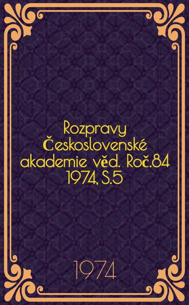 Rozpravy Československé akademie věd. Roč.84 1974, S.5 : The formation of stratiform copper ...