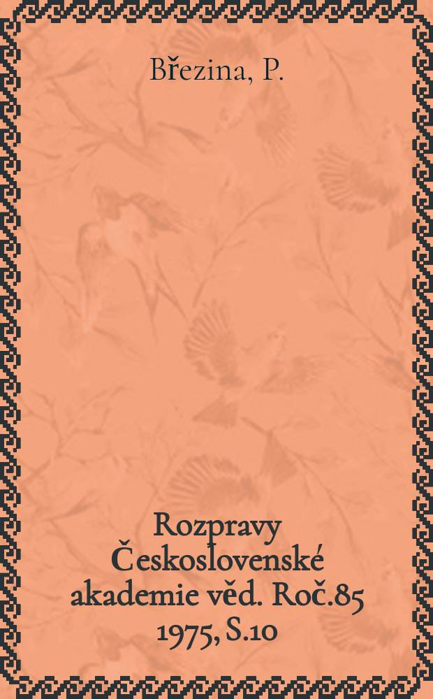 Rozpravy Československé akademie věd. Roč.85 1975, S.10 : Lesní společenstva Třeboňské