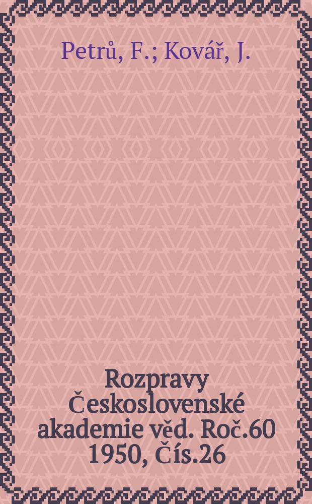 Rozpravy Československé akademie věd. Roč.60 1950, Čís.26 : Oxydace alfa-thujenu kysličnikem seleničitym