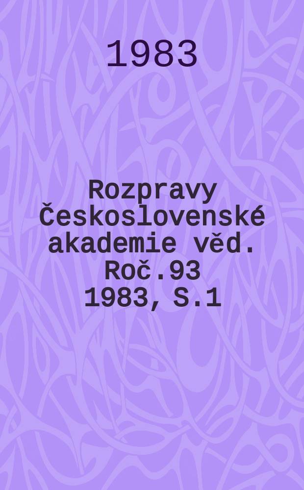 Rozpravy Československé akademie věd. Roč.93 1983, S.1 : Earthquake magnitude in seismological ...