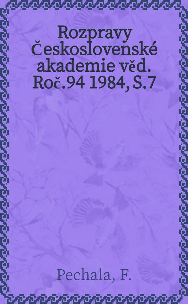 Rozpravy Československé akademie věd. Roč.94 1984, S.7 : Linear theory of compensation of non-equilibrum ...
