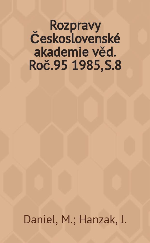 Rozpravy Československé akademie věd. Roč.95 1985, S.8 : Small mammals in eastern part ...
