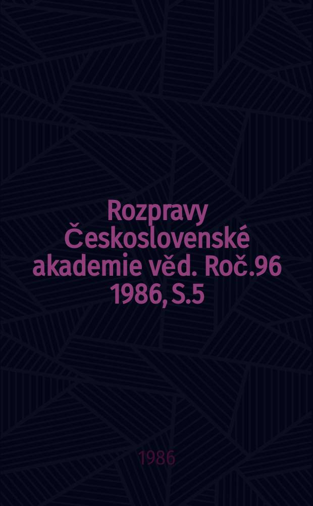 Rozpravy Československ&eacute; akademie věd. Roč.96 1986, S.5 : Less known arboviruses of central Europe