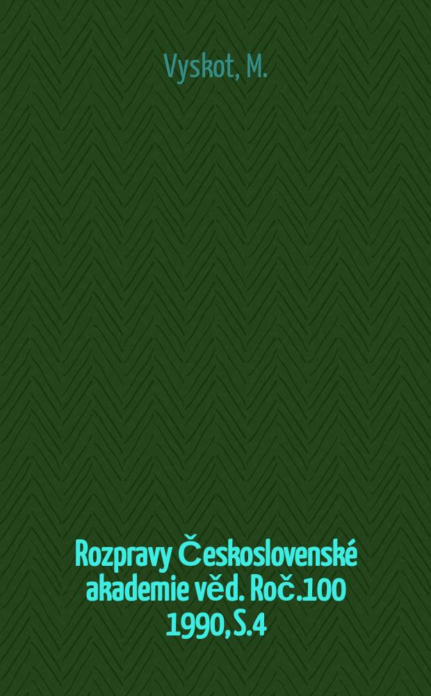 Rozpravy Československé akademie věd. Roč.100 1990, S.4 : Juvenile b cech in biomass
