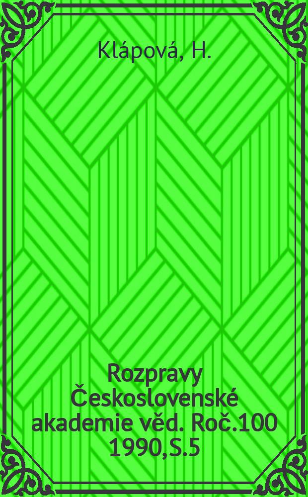 Rozpravy Československé akademie věd. Roč.100 1990, S.5 : Eclogities of the Bohemian part of the Saxothuringicum