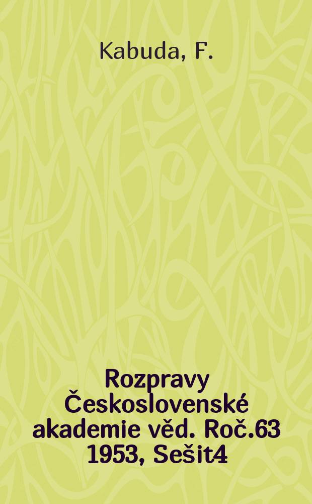 Rozpravy Československé akademie věd. Roč.63 1953, Sešit4 : Průchod světla prostředim s homogenní povrchovou vrstvou