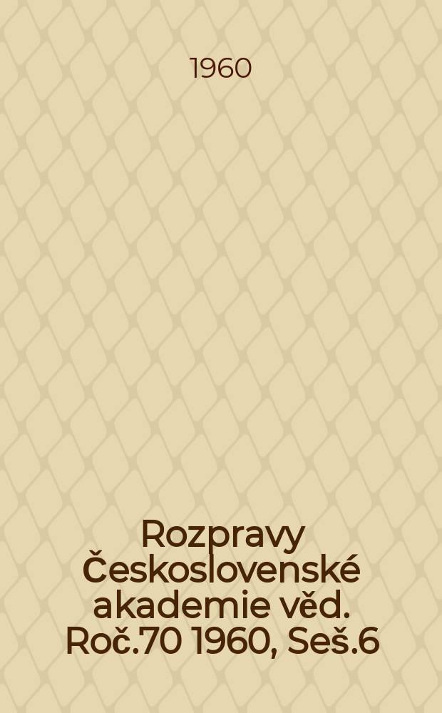 Rozpravy Československ&eacute; akademie věd. Roč.70 1960, Se&scaron;.6 : Nov&eacute; poznatky o syrchnokarbonsk&eacute; sladkovodn&iacute; a kontinent&aacute;ln&iacute; fauně z Ostravsko-Karvinsk&eacute; oblast&iacute;