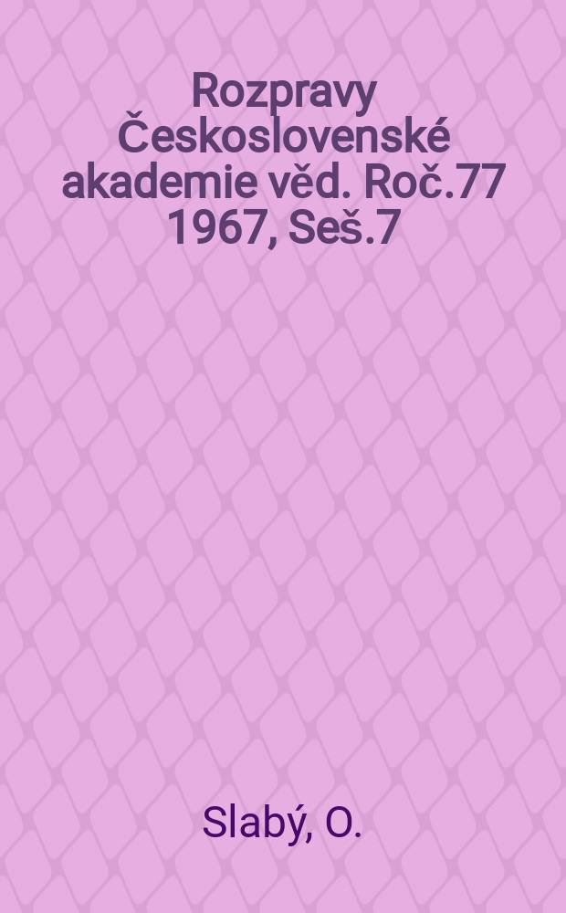 Rozpravy Československé akademie věd. Roč.77 1967, Seš.7 : Die Morphogenese und phylogenetische Morphologie des Carpus der Paarhufer