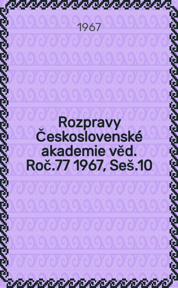 Rozpravy Československé akademie věd. Roč.77 1967, Seš.10 : Development of the acoustic pattern of the voice and speech in the newborn and infant