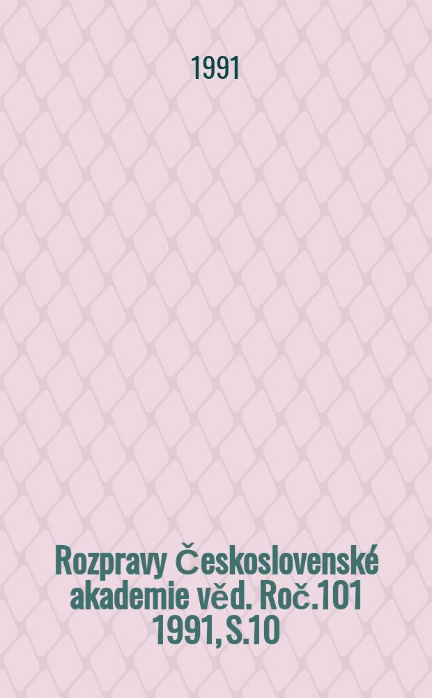 Rozpravy Československé akademie věd. [Roč.101] 1991, S.10 : The needle shortening ...