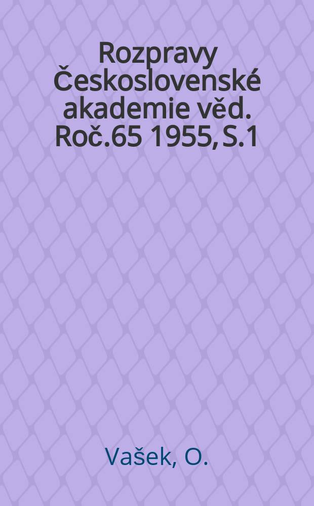 Rozpravy Československé akademie věd. Roč.65 1955, S.1 : August Šenoa a česká literatura