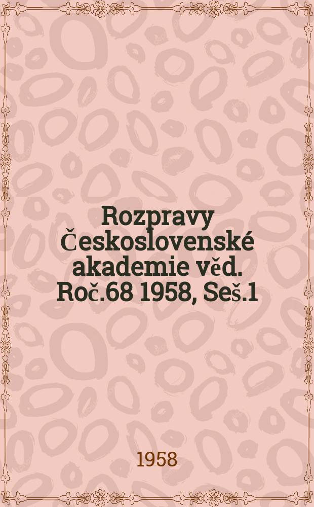 Rozpravy Československé akademie věd. Roč.68 1958, Seš.1 : Diderotový filosofické a sociálně politické názory