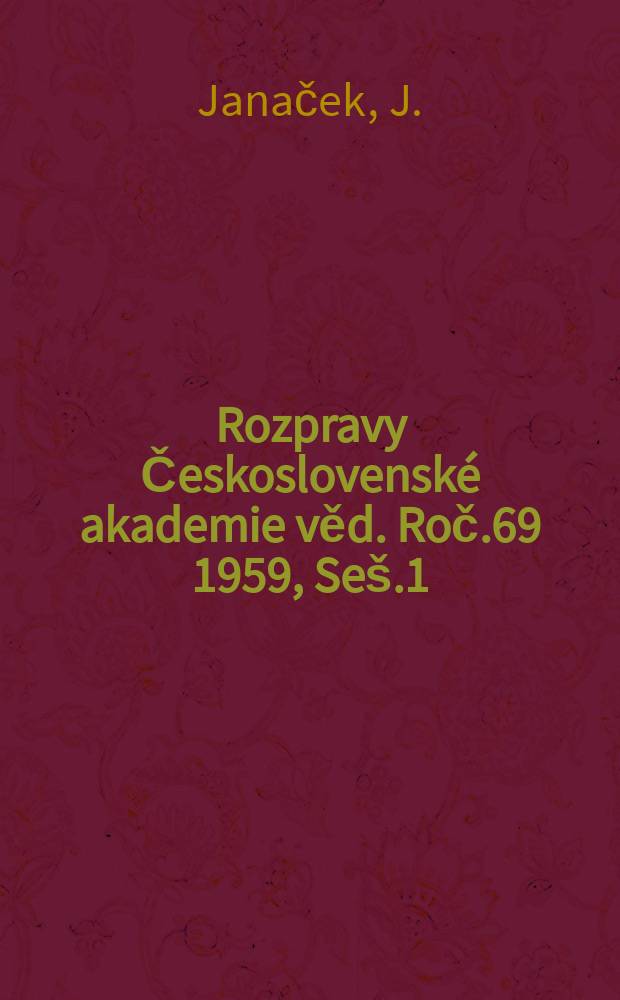 Rozpravy Československé akademie věd. Roč.69 1959, Seš.1 : Pivovarnictví v českých královských městech v 16. století