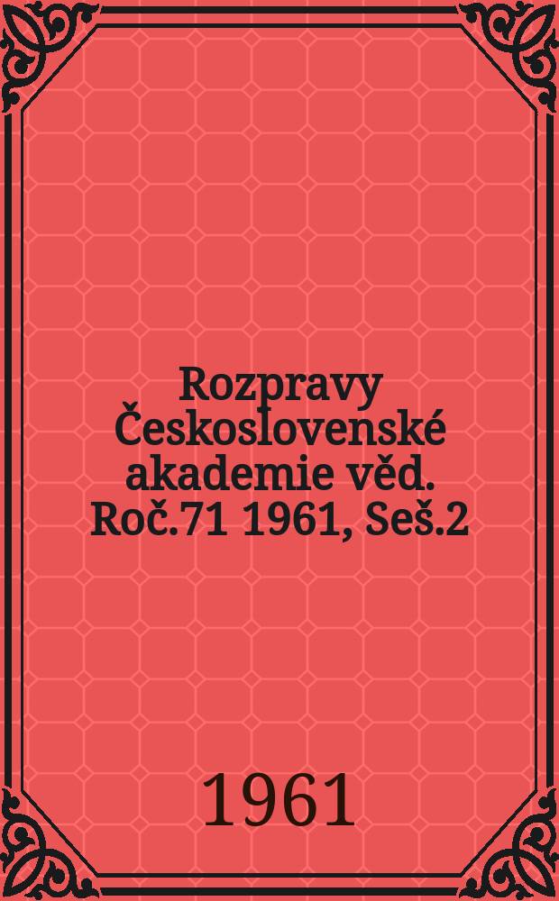 Rozpravy Československé akademie věd. Roč.71 1961, Seš.2 : František Palacký a česká filosofie