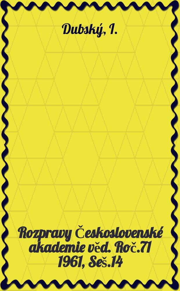 Rozpravy Československé akademie věd. Roč.71 1961, Seš.14 : Hegels Arbeitsbegriff und die idealistische Dialektik