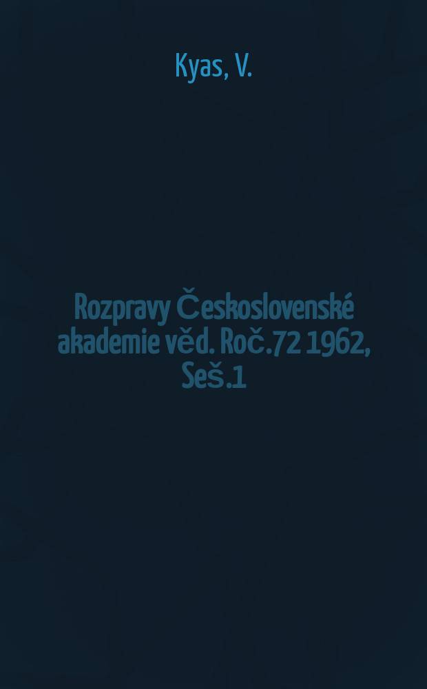 Rozpravy Československé akademie věd. Roč.72 1962, Seš.1 : Česká předloha staropolského žaltáře