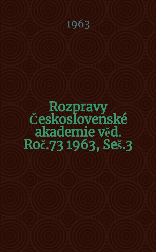 Rozpravy Československé akademie věd. Roč.73 1963, Seš.3 : K problému hospodářsko-geografických středisek