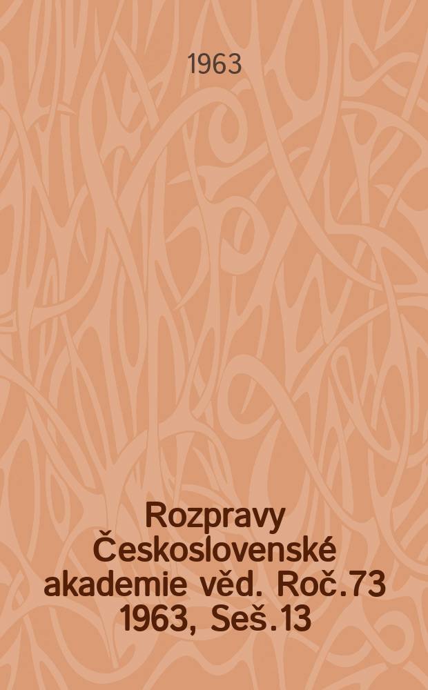 Rozpravy Československé akademie věd. Roč.73 1963, Seš.13 : Český volný verš devadesátých let