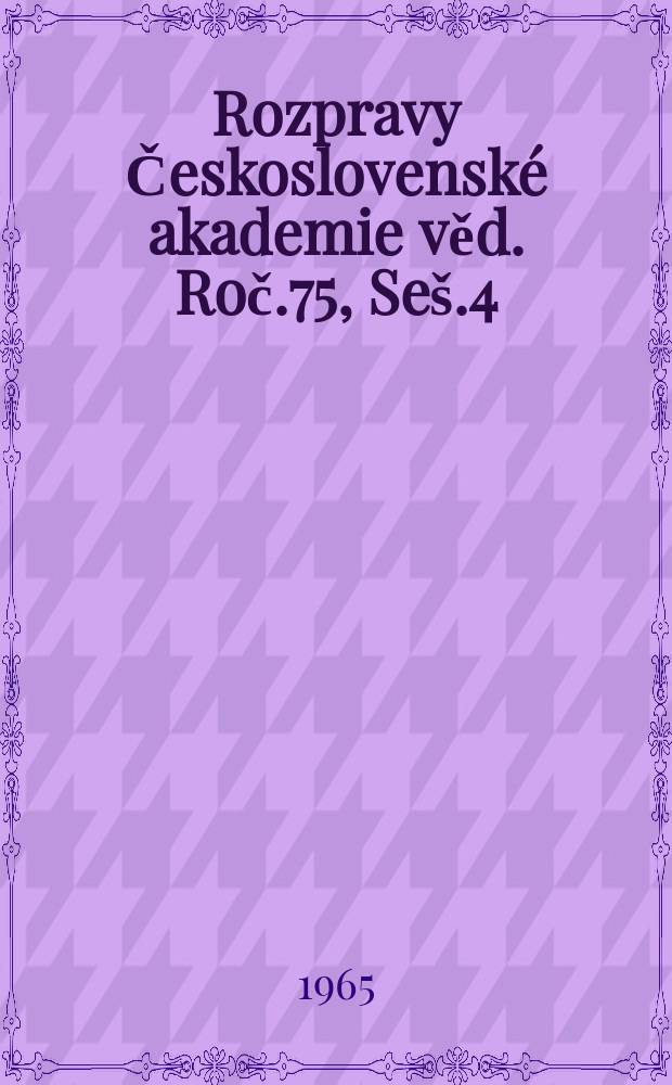 Rozpravy Československé akademie věd. Roč.75, Seš.4 : Možnosti a meze psychoterapie schizofrenního onemocnění
