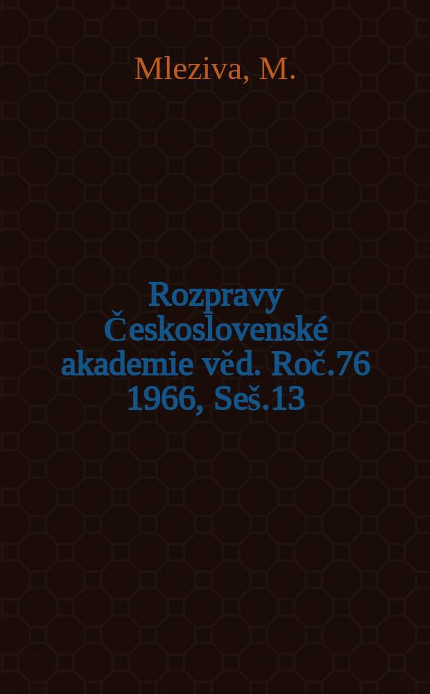 Rozpravy Československé akademie věd. Roč.76 1966, Seš.13 : Über das Enthaltensein des klassischen Aussagenkalküls in den nicht- klassischen Aussagenkalkülen