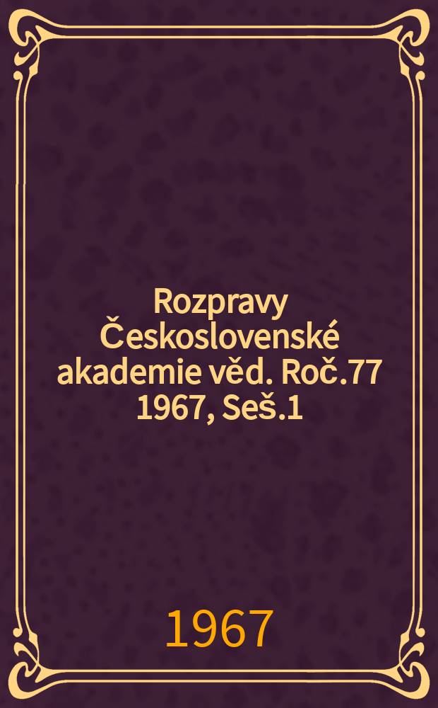 Rozpravy Československé akademie věd. Roč.77 1967, Seš.1 : Personal characteristics of speech