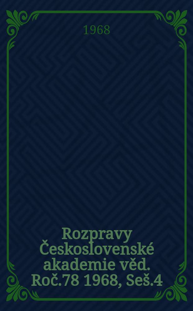 Rozpravy Československé akademie věd. Roč.78 1968, Seš.4 : Vývoj terciární sféry a ekonomický růst v USA
