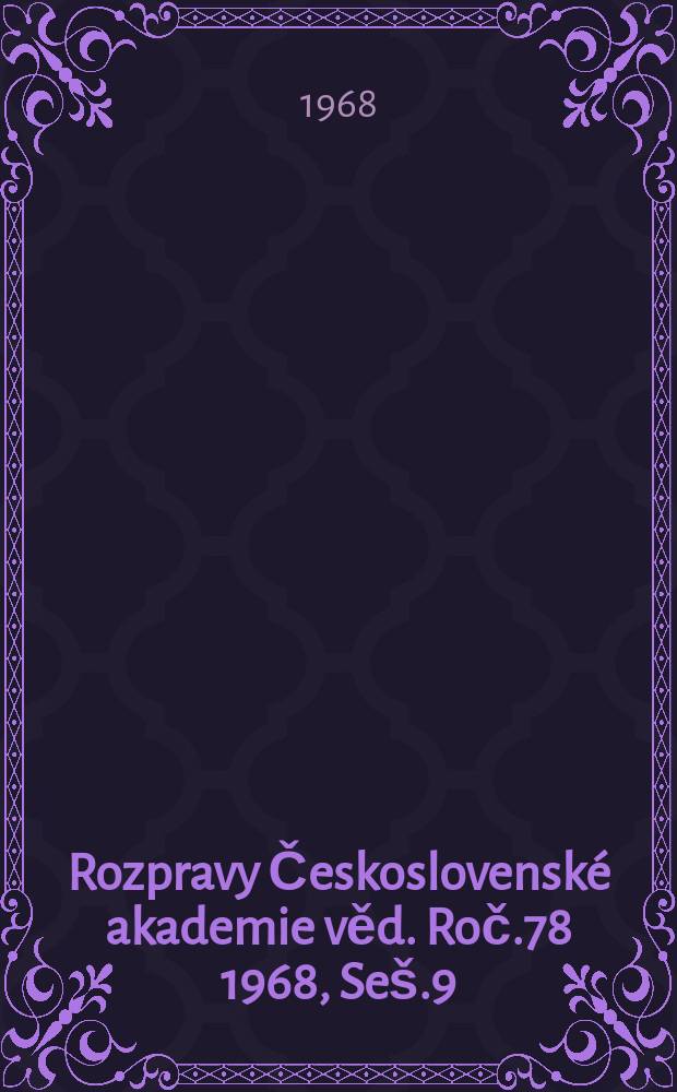 Rozpravy Československé akademie věd. Roč.78 1968, Seš.9 : Počátky gnose