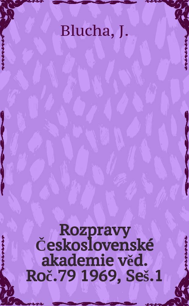 Rozpravy Československé akademie věd. Roč.79 1969, Seš.1 : Kvalifikace jako sociologická kategorie