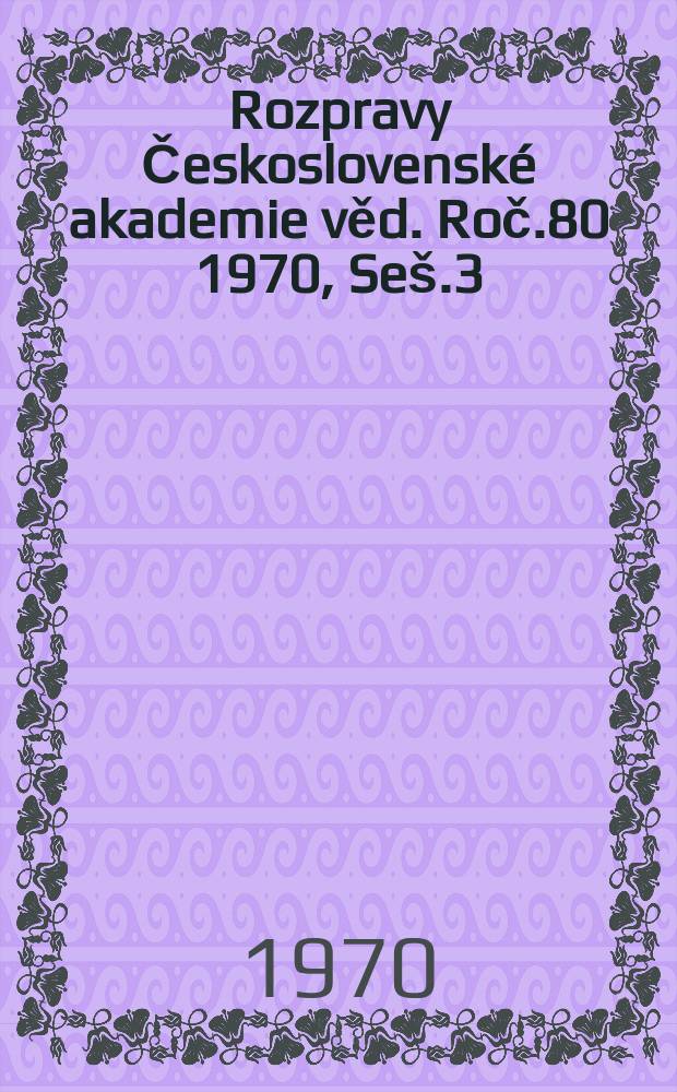 Rozpravy Československé akademie věd. Roč.80 1970, Seš.3 : Kulturní Společenství a interetnické vztahy v lidovém stavitelství v Podunají
