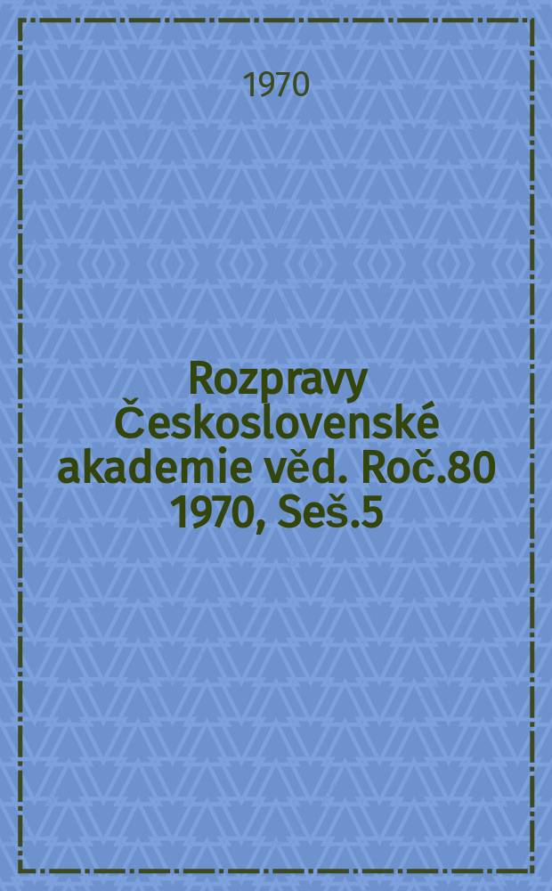 Rozpravy Československé akademie věd. Roč.80 1970, Seš.5 : Die Wirtschaftsgebiete im vorrömischen Dalmatien