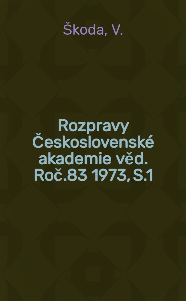 Rozpravy Československé akademie věd. Roč.83 1973, S.1 : Meziparlamentní unie-její současný vývoj a mezinárodní význam