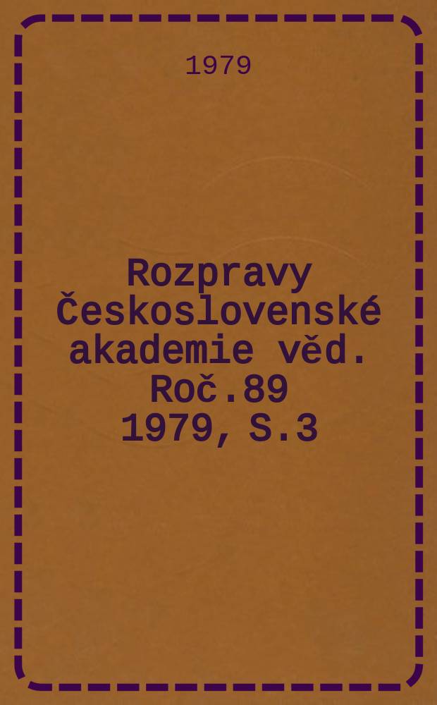 Rozpravy Československé akademie věd. Roč.89 1979, S.3 : Mezinárodní socialistický úvěr ...